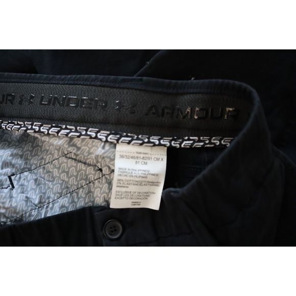 Under Armour 1370081 001 Men's Sz 36 x 32 Black Chino Tapered Leg Pants - Picture 9 of 13